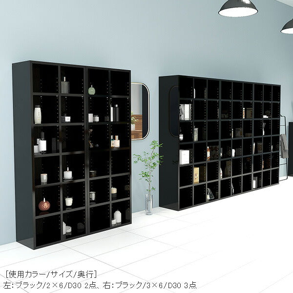 家具 収納家具 本棚 多目的本棚 本収納家具｜H-001 4×4/D30 black｜0000a72297 - オーダー