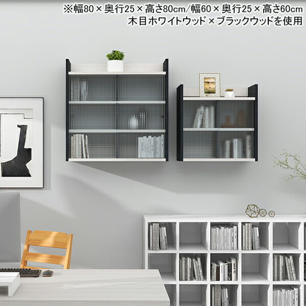 壁面収納ラック 見せる収納｜Mirai ウォールキャビL アクリル戸 602060