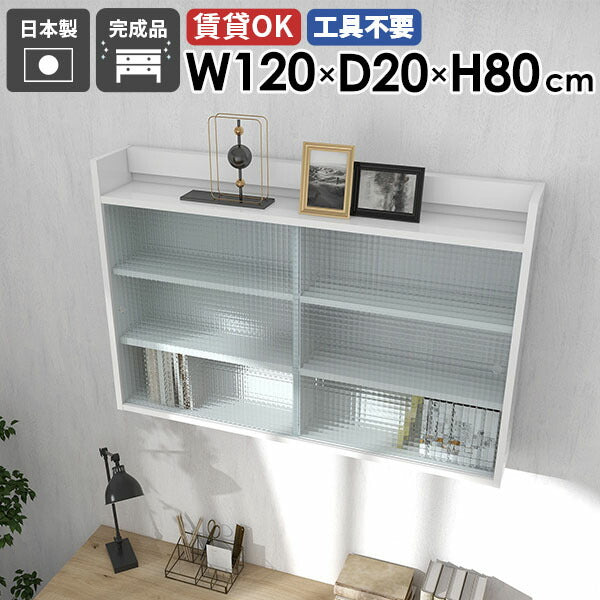 壁面収納ラック 便利収納｜Mirai ウォールキャビL アクリル戸 1202080