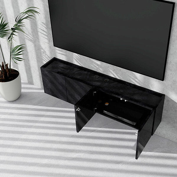 扉付き壁掛けラック インテリア｜Mirai Float TV 1500 BP