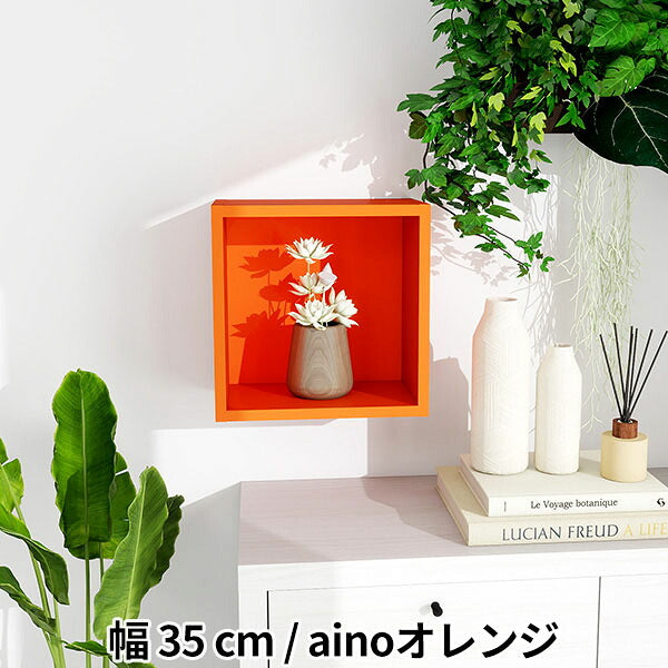 壁面シェルフ 正方形 キッチン収納 ウォール収納 幅35cm｜WallBox7 D