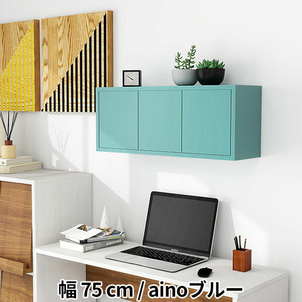 壁掛け棚 扉付き 浮かせる収納 奥行21cm｜WallBox7-DX B 単品M aino