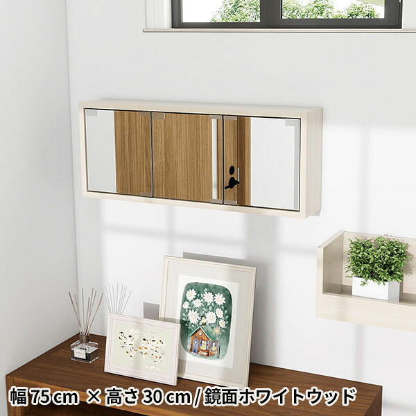壁掛けミラー 姿見｜WallBox7-DXﾐﾗｰ E-M whitewood| オーダー家具arne