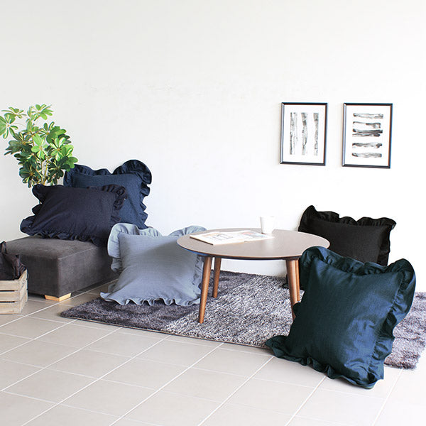 デニムクッション インテリア カフェ｜interior cushion frill three
