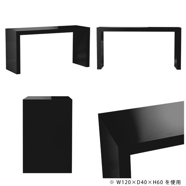 ローテーブル 幅150 奥行60 おしゃれ コの字｜Zero-XW 15060H black