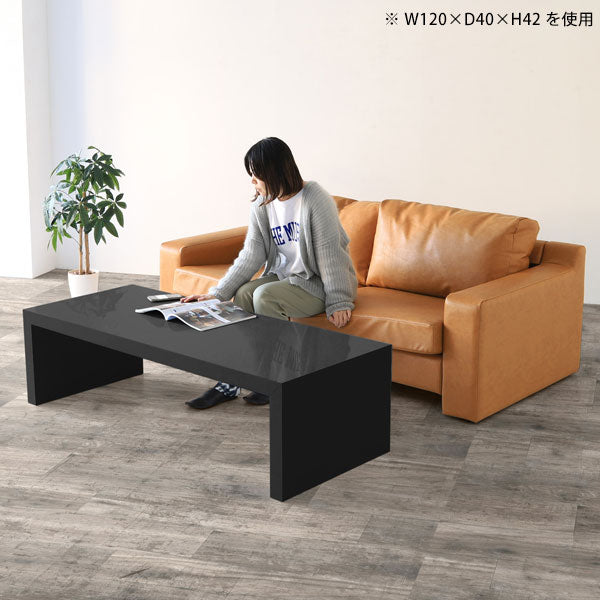 ローテーブル 幅150 奥行60 おしゃれ コの字｜Zero-XW 15060H black